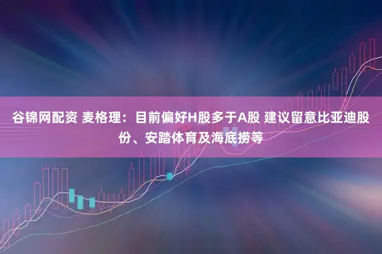 谷锦网配资 麦格理:目前偏好H股多于A股 建议留意比亚迪股份、安踏体育及海底捞等