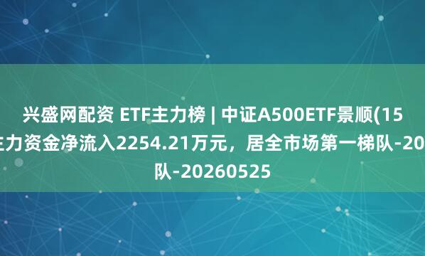 兴盛网配资 ETF主力榜 | 中证A500ETF景顺(159353)主力资金净流入2254.21万元，居全市场第一梯队-20260525