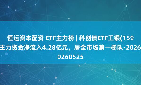 恒运资本配资 ETF主力榜 | 科创债ETF工银(159116)主力资金净流入4.28亿元，居全市场第一梯队-20260525